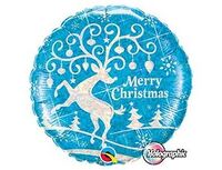 1202-2096 П 18" Merry Cristmas Олень голограф