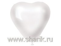 1105-0160 Сердце 16" Металлик Белое /Ит