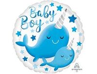 1202-4175 А 18" BABY BOY Нарвал Мама и Малыш S40