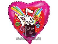 1202-0404 Ф 18" ILY Заяц волшебник(FM)