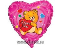 1202-0409 Ф 18" ILY Мишка с сердечком(FM)