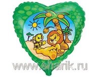 1202-0445 Ф 18" Лев под пальмой(FM)