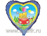 1202-0451 Ф 18" Медвежата в автомобиле(FM)