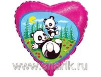 1202-0467 Ф 18" Панды на поляне(FM)