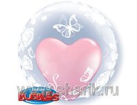 1202-1359 П BUBBLE DECO 24" Розы изящные и бабочки