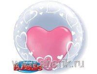 1202-1360 П BUBBLE DECO 24" Сердца элегантные
