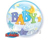 1202-1420 П BUBBLE 22" Луна и Звезды Мальчик