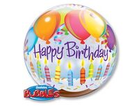 1202-2175 П BUBBLE 22" HB Торт со свечками Шары