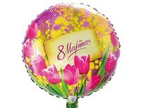 1202-2528 К 18" РУС 8 МАРТА Тюльпаны и мимозы