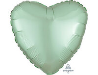 1204-0905 А Б/РИС СЕРДЦЕ 18" Сатин Mint Green