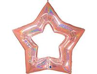 1204-1131 Г Б/РИС ЗВЕЗДА полая 48" Rose Gold блеск