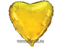 1204-0082 Ф Б/РИС 18" СЕРДЦЕ Металлик Gold(FM)