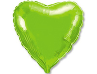 1204-0532 Ф Б/РИС 18" СЕРДЦЕ Металлик Lime Green