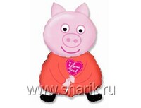 1207-1503 Ф ФИГУРА/11 Поросенок с сердечком ILY/FM	