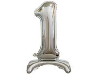 1207-3647 К ЦИФРА 1 30" Silver на подставке	