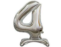1207-3650 К ЦИФРА 4 30" Silver на подставке	