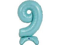 1207-4273 Г ЦИФРА 9 25" Pastel Blue на подставке	