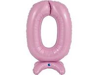 1207-4275 Г ЦИФРА 0 25" Pastel Pink на подставке	