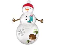 1207-6306 А ФИГУРА/P35 Снеговик в лесу сатин