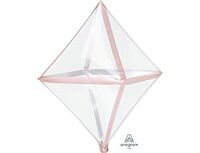 1209-0340 А 3D РОМБ Б/РИС 15" Прозрачный Rose Gold	