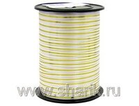 1302-0092 Лента с зол полосой 5ммХ230м белая