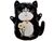 1207-5740 К ФИГУРА Кот черный с букетом ромашек
