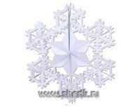 1410-0421 Фигура Снежинка №2 фольг белая 90см/G	