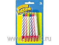 1502-0182 Свечи д/торта с подст 8,5см 12шт/A	