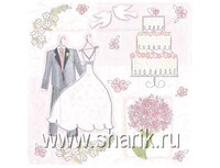 1502-1066 Тарелка Свадьба Romantic 25см квад 8шт/А