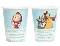1502-3196 Стакан бум Маша и Медв Ромаш 250мл 6шт/G