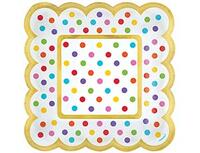 1502-3406 Тарелка д/угощ Горошек квад 13,9см 36штA