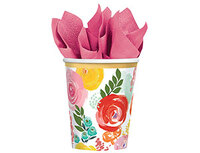 1502-4134 Стакан бум Цветочный Вальс 354мл 8шт/A