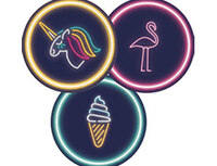 1502-4173 Тарелка Неон 23см 8шт/Р