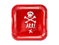 1502-5120 Тарелка Пират PARTY квадрат 20см 6шт/PD
