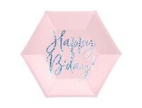 1502-5546 Тарелка Happy B'day! розовая 20см 6шт/PD