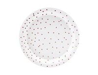 1502-5551 Тарелка Горошек RoseGold белая 18см6штPD