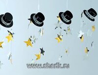 1505-0243 Гирлянда Шляпа HNY со звездами 3,65м/А