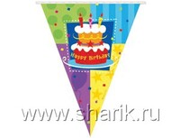 1505-0405 Гирлянда-вымп Торт Birthday 360см/G	