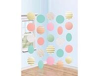 1505-1456 Гирлянда Круги пастель метал 12см 5шт/A