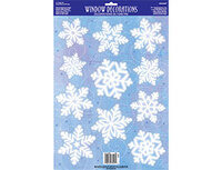 1507-1420 Наклейка на окно Снежинка белая 11шт/A