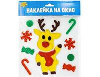 1507-1695 Наклейка гелев на окно Олень Рождеств/G