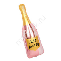 Фигура бутылка Шампанское Let`s Party Rose Gold 40см Х 106см