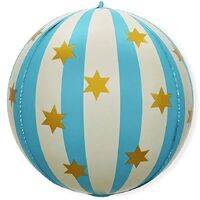 1209-0566 К 3D СФЕРА 25" Звезды золото голубой