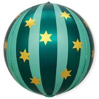 1209-0567 К 3D СФЕРА 25" Звезды золото зеленый