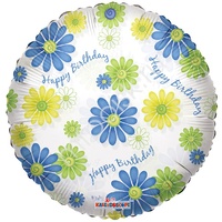 K Круг 633 С Днем Рождения Цветочный узор 18"/45см