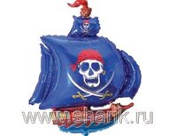 1206-0390 Ф М/ФИГУРА/3 Корабль пиратский синий/FM