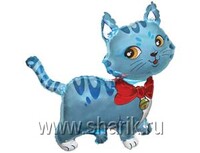 1206-0591 Ф М/ФИГУРА/3 Кошечка с бантом голубая/FM