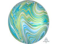  1209-0325 А 3D СФЕРА Б/РИС 16" Мрамор Blue Green 