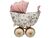 1207-6580 К ФИГУРА Коляска Винтаж розовая сатин