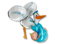 1207-2140 Г ФИГУРА Аист и малыш мальчик	